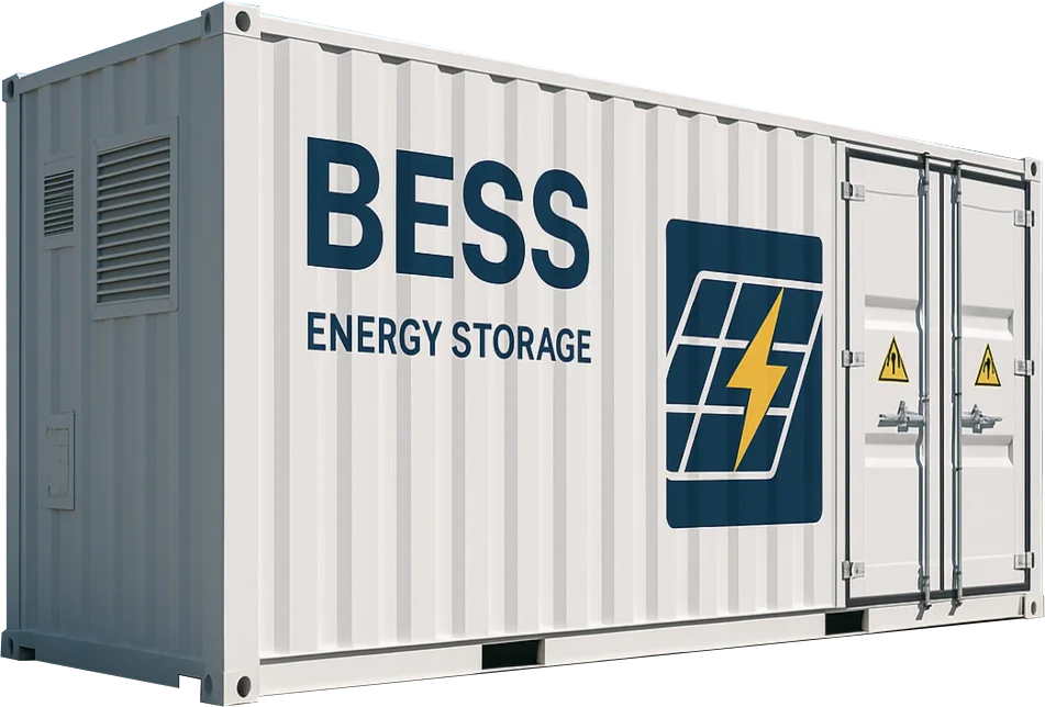 Illustration of a containerized BESS energy storage system