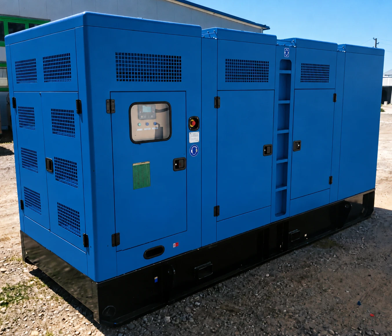 440 kW diesel generator set in a protective enclosure for backup power supply